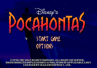 Pocahontas (Europe) Title Screen